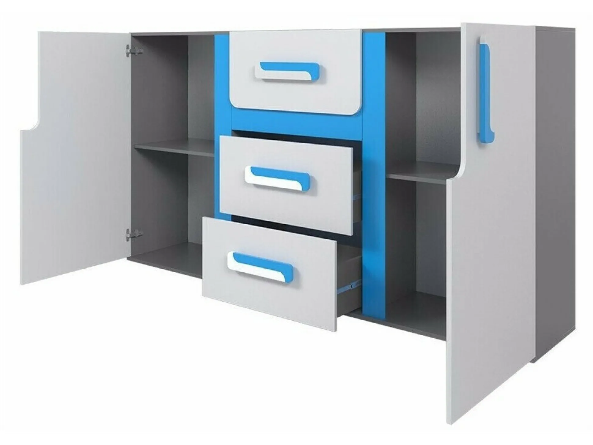 Kommode Levtala 107 (Antracit + Hvid + Lyserød)