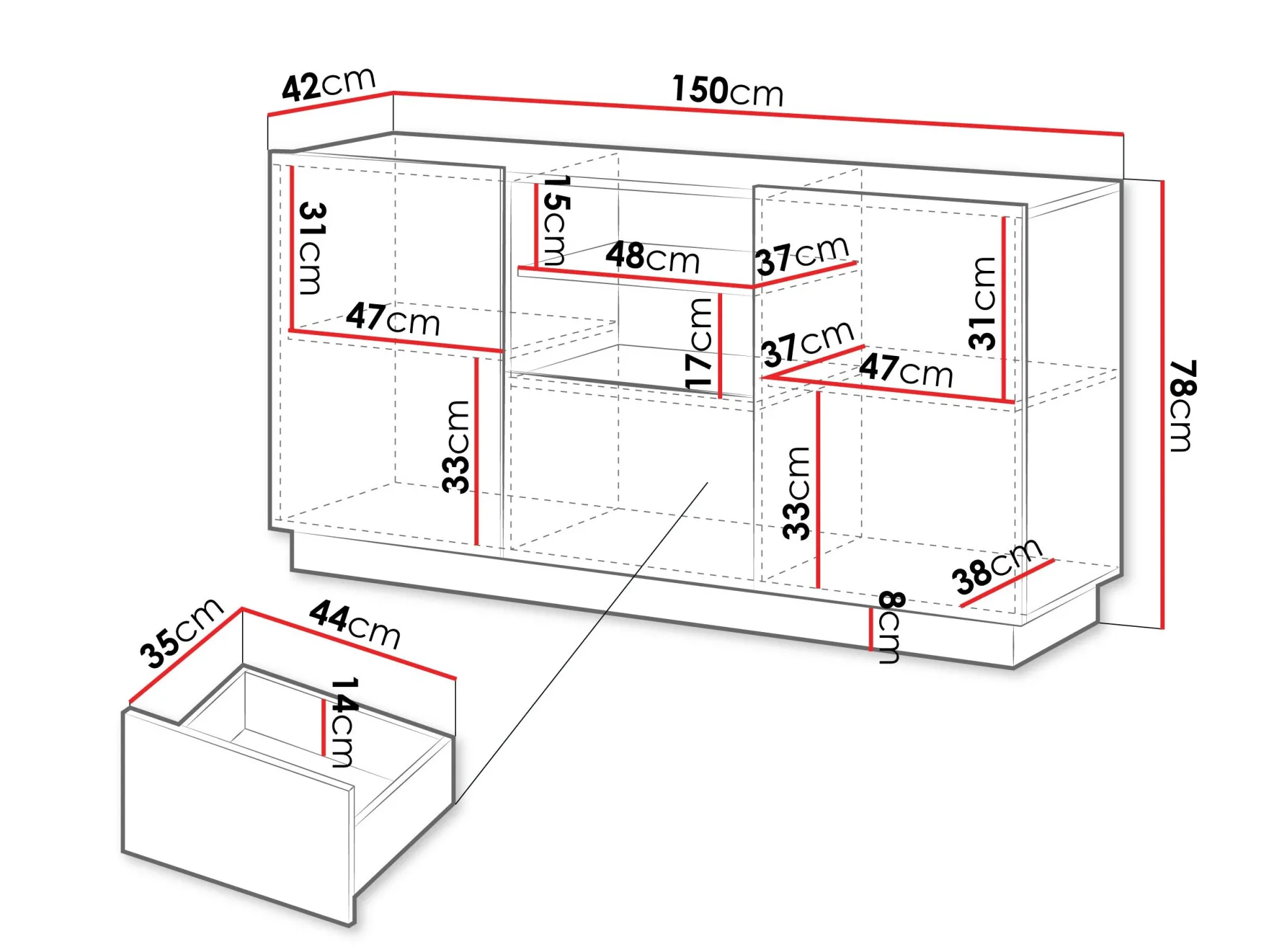 Kommode Lingua (Hvid)