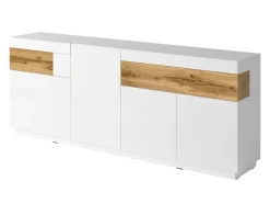 Kommode Livlore 101 (Hvid + Glansfuld hvid + Wotan eg)