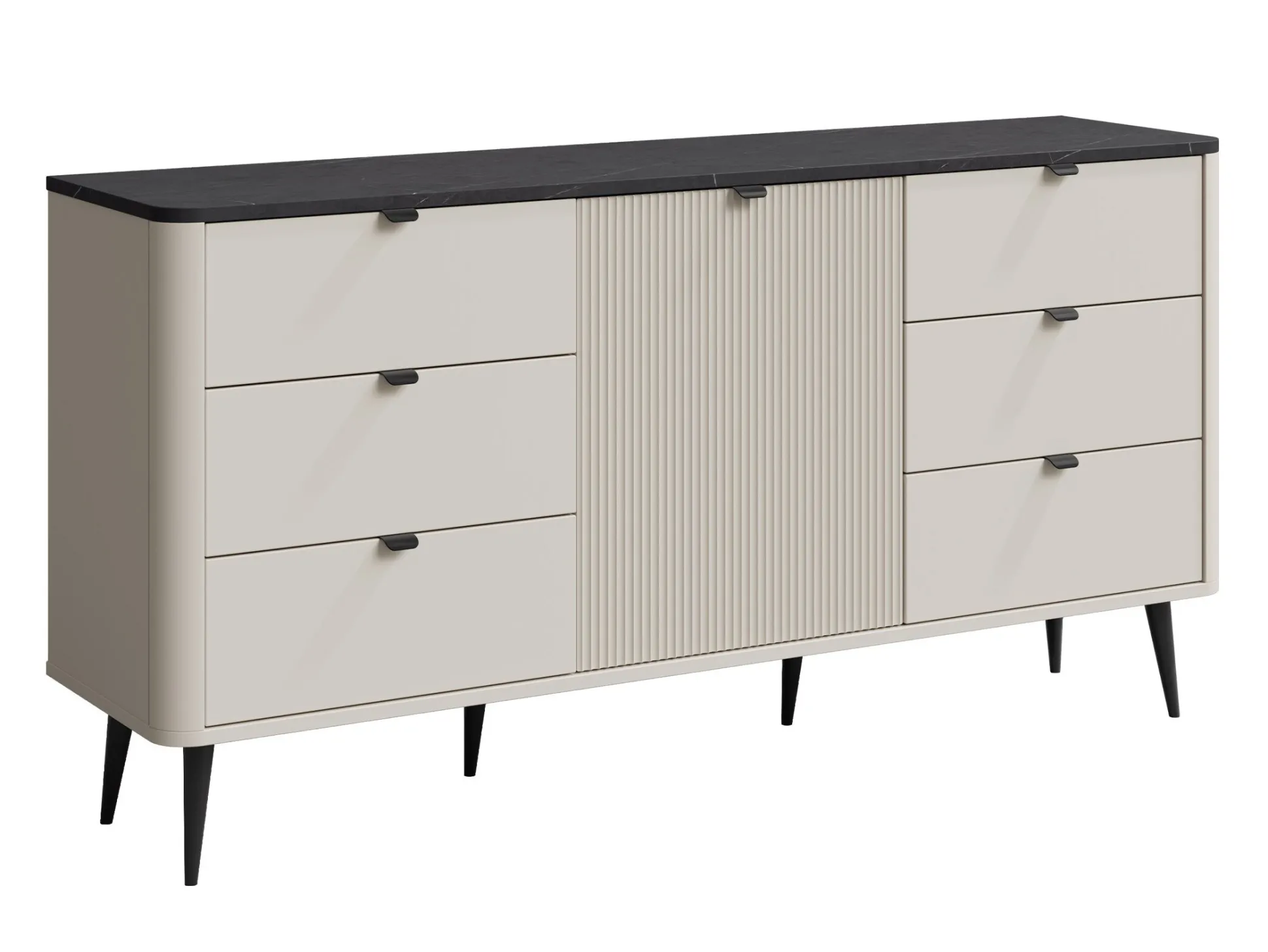 Kommode Lufela 107 (Kashmir + Grå marmor)