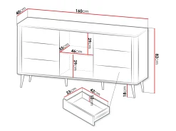 Kommode Lufela 107 (Kashmir + Grå marmor)