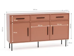 Kommode Mansfield 104 (Lysebrun)