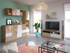 Kommode Mirelbu 105 (Artisan eg + Glansfuld hvid)