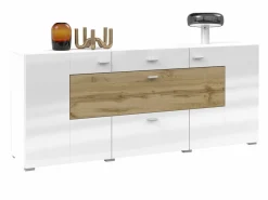 Kommode Mondalo 104 (Wotan eg + Glansfuld hvid)