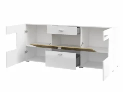 Kommode Mondalo 104 (Wotan eg + Glansfuld hvid)