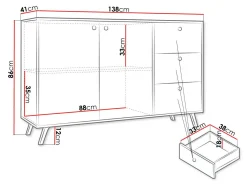 Kommode Monfera 100 (Hvid)