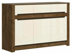 Kommode Ophevaru 101 (Glossy cream + April egetræ)