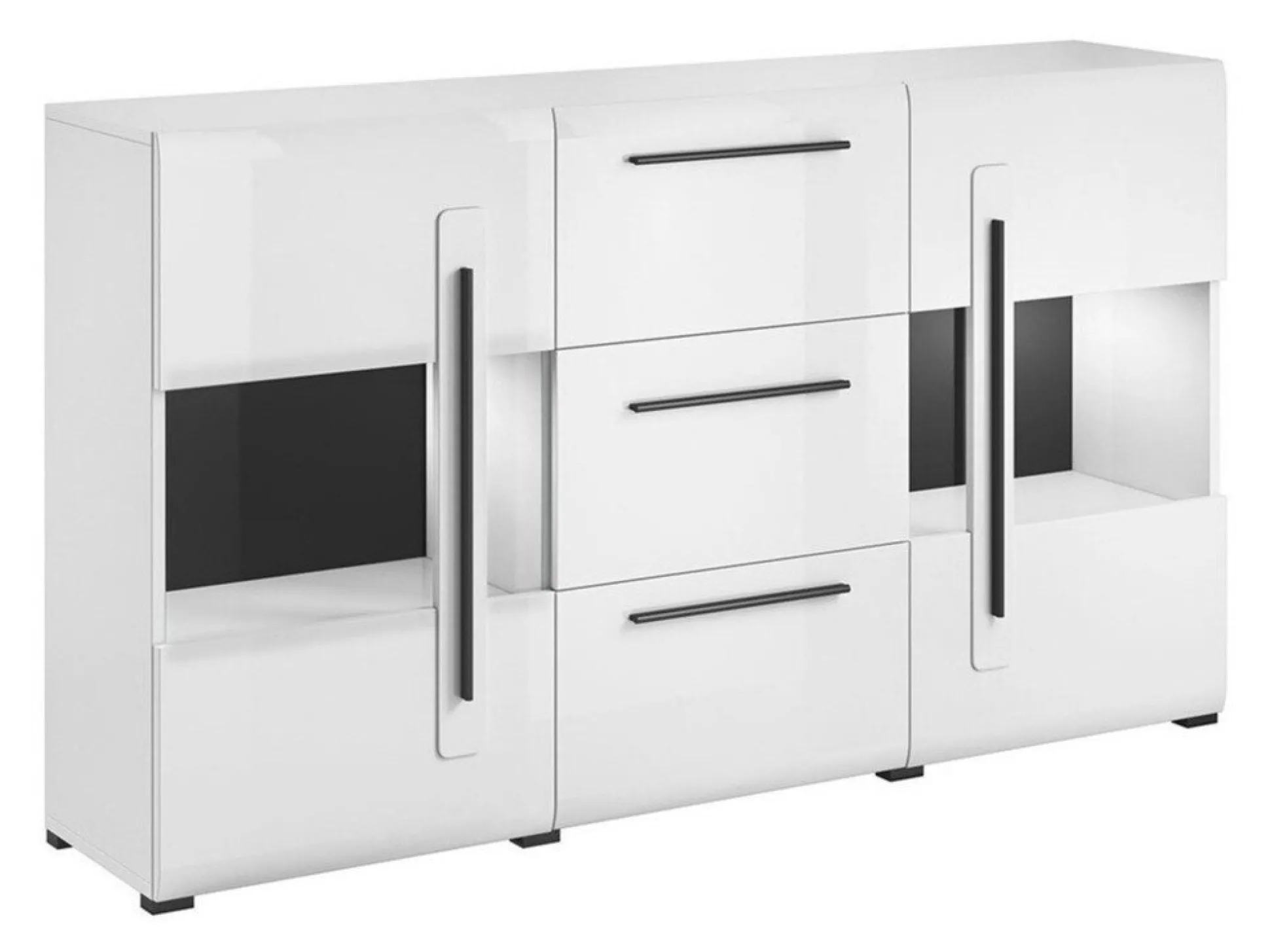 Kommode Ophsalu 106 (Hvid + Glansfuld hvid)