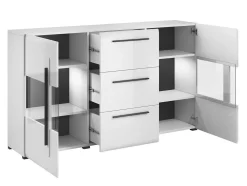 Kommode Ophsalu 106 (Hvid + Glansfuld hvid)