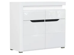 Kommode Revelmi 102 (Glansfuld hvid + Hvid)