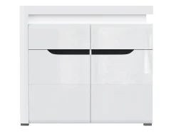 Kommode Revelmi 102 (Glansfuld hvid + Hvid)