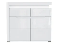 Kommode Revelmi 102 (Glansfuld hvid + Hvid)