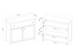 Kommode Romelbo 150 (Hvid + Egetræ)