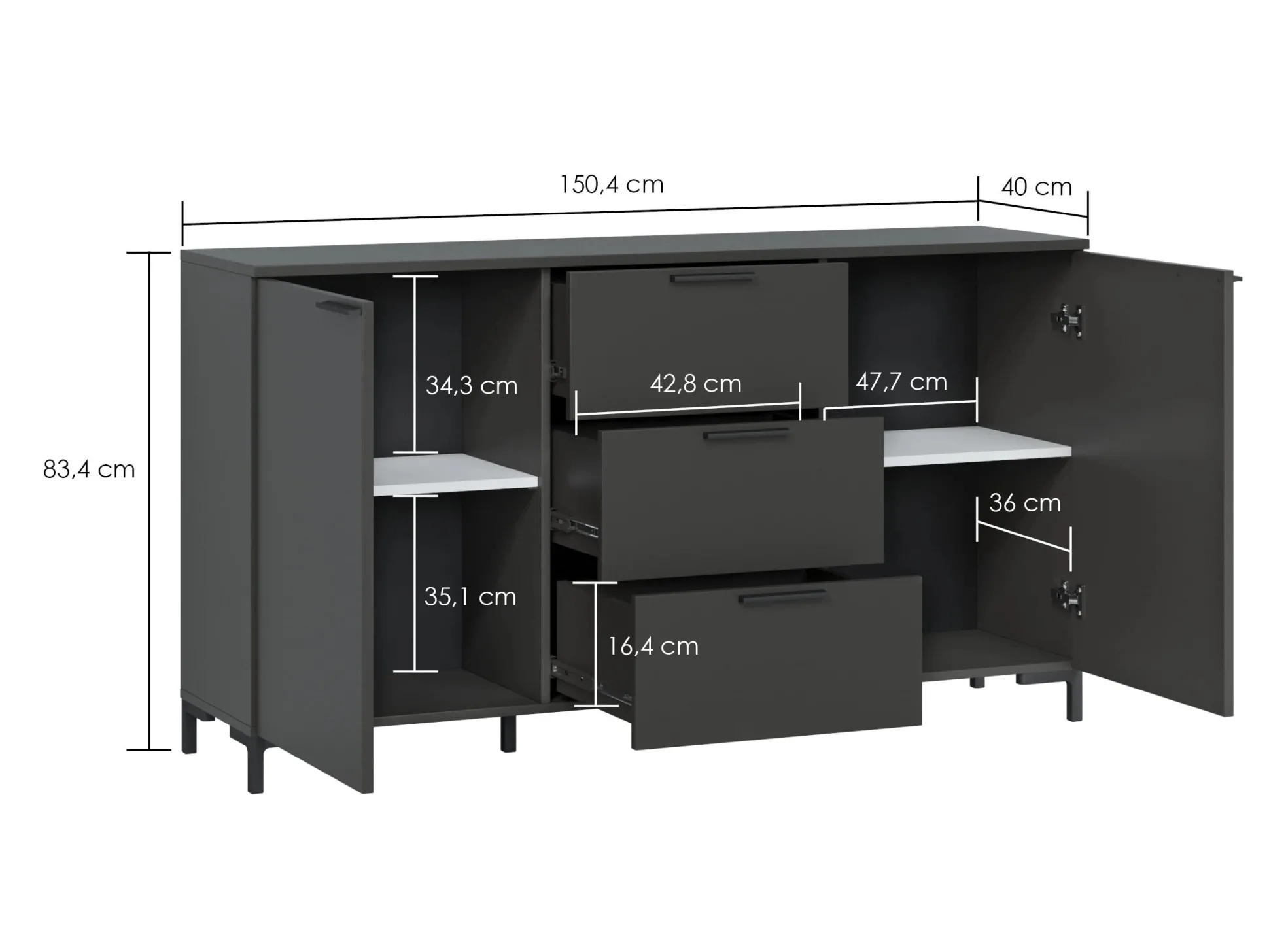 Kommode Salnola 101 (Grå)