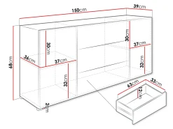 Kommode Sarasota 191 (Wotan eg + Grafit)