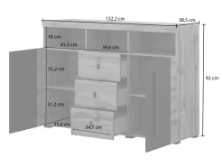 Kommode Sorciro 101 (Nød + Mørk eg)