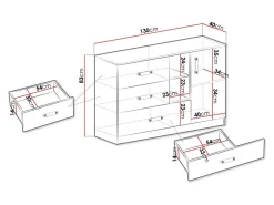 Kommode Sorviru 101 (Hvid + Turkis)