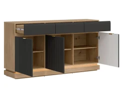 Kommode Teselbu 104 (Antracit + Egetræ)