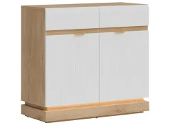 Kommode Teselbu 102 (Hvid + Egetræ)