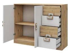 Kommode Tolfere 100 (Lys eg + Hvid)