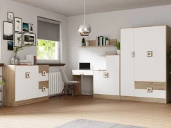 Kommode Tolfere 100 (Lys eg + Hvid)