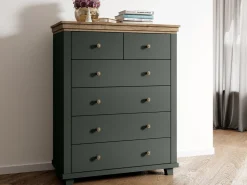 Kommode Tolnue 121 (Mørkegrøn + Lefkas eg)