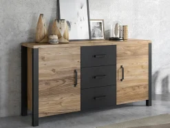 Kommode Tornua 103 (Mørk gran + Mat sort)