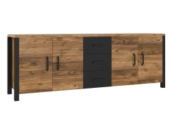 Kommode Tornua 109 (Mørk gran + Mat sort)