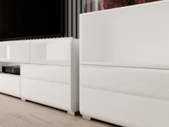 Kommode Torsone 108 (Hvid + Glansfuld hvid)