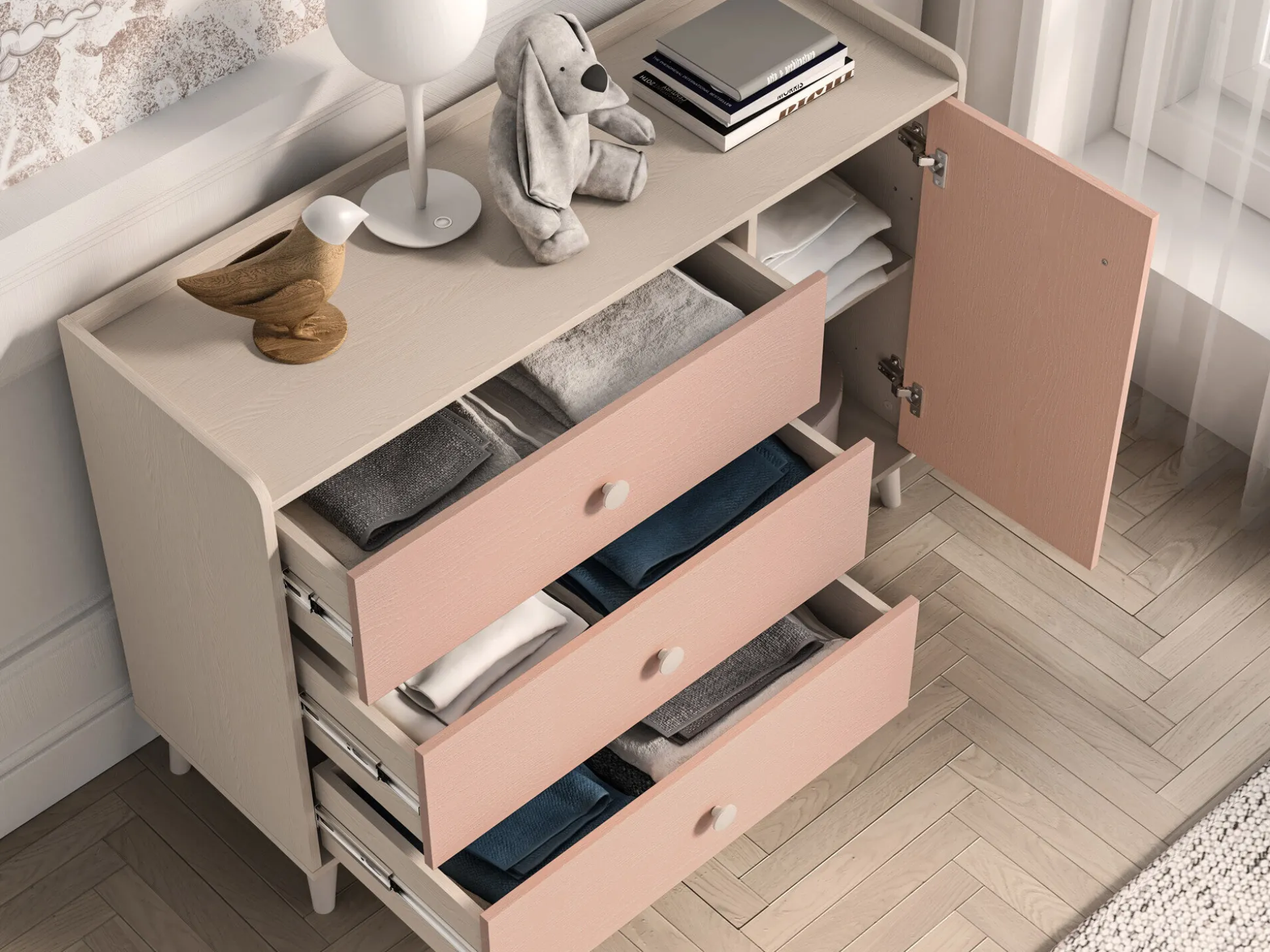 Kommode Tortoli 104 (Lyserød)