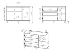 Kommode Tortoli 104 (Lyserød)