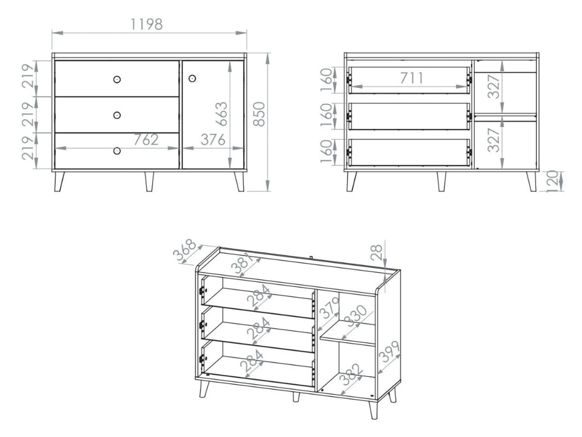 Kommode Tortoli 104 (Lyserød)