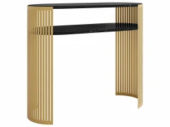 Konsolbord Civer II (Gylden + Sort marmor)
