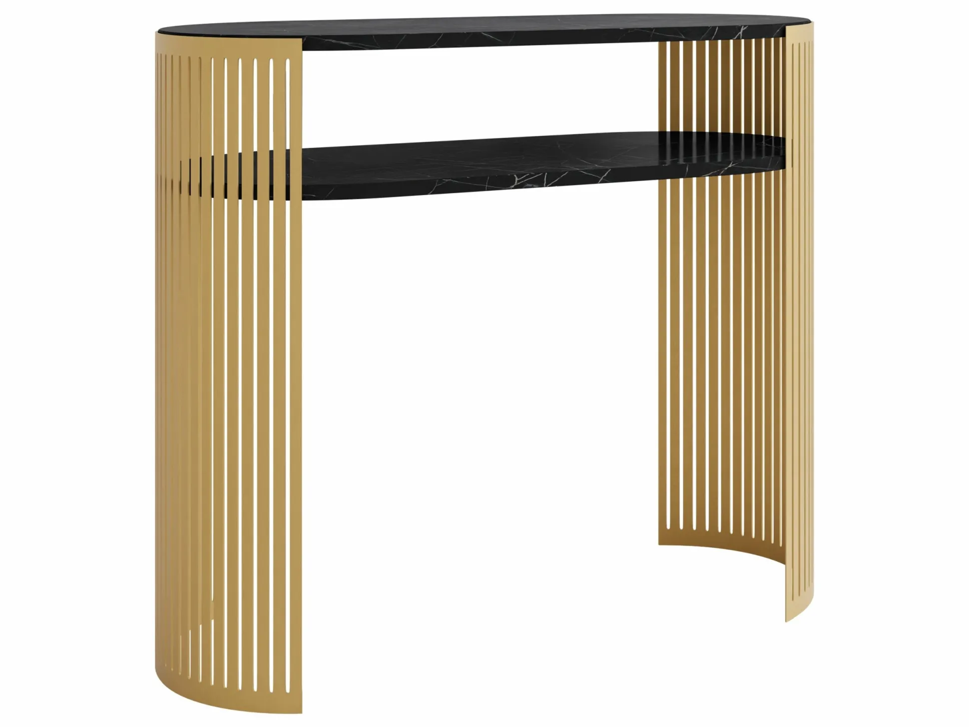 Konsolbord Civer II (Gylden + Sort marmor)