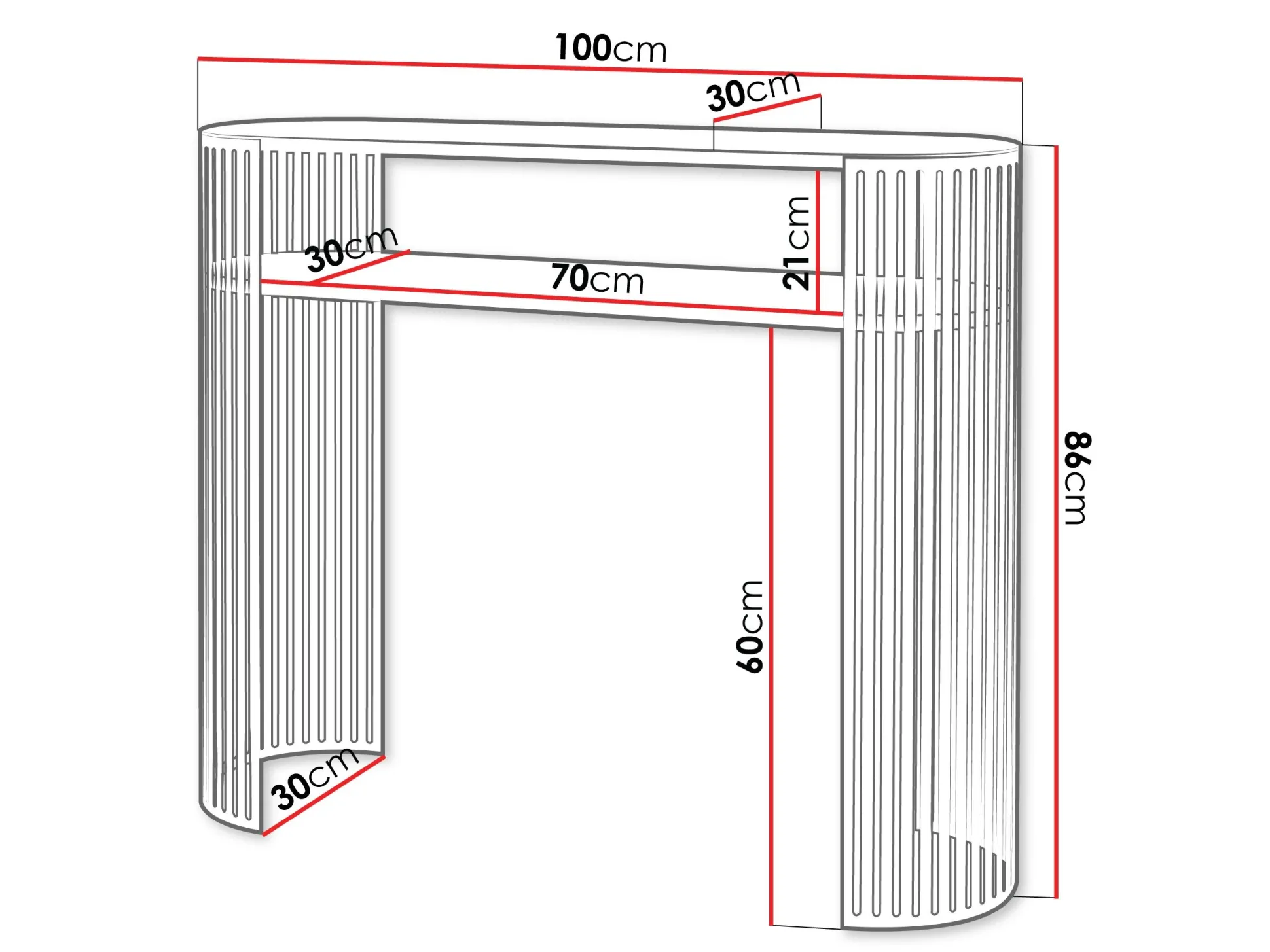 Konsolbord Civer (Sort + Sort marmor)