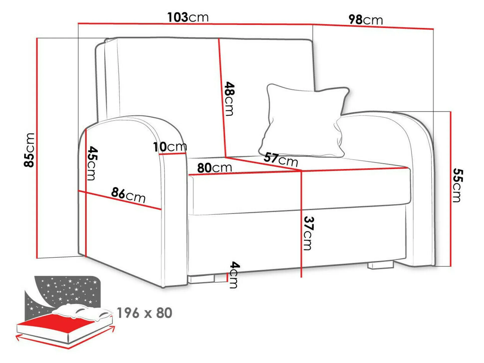 Lænestol Galona I (Mono 244 + Sorriso 4)