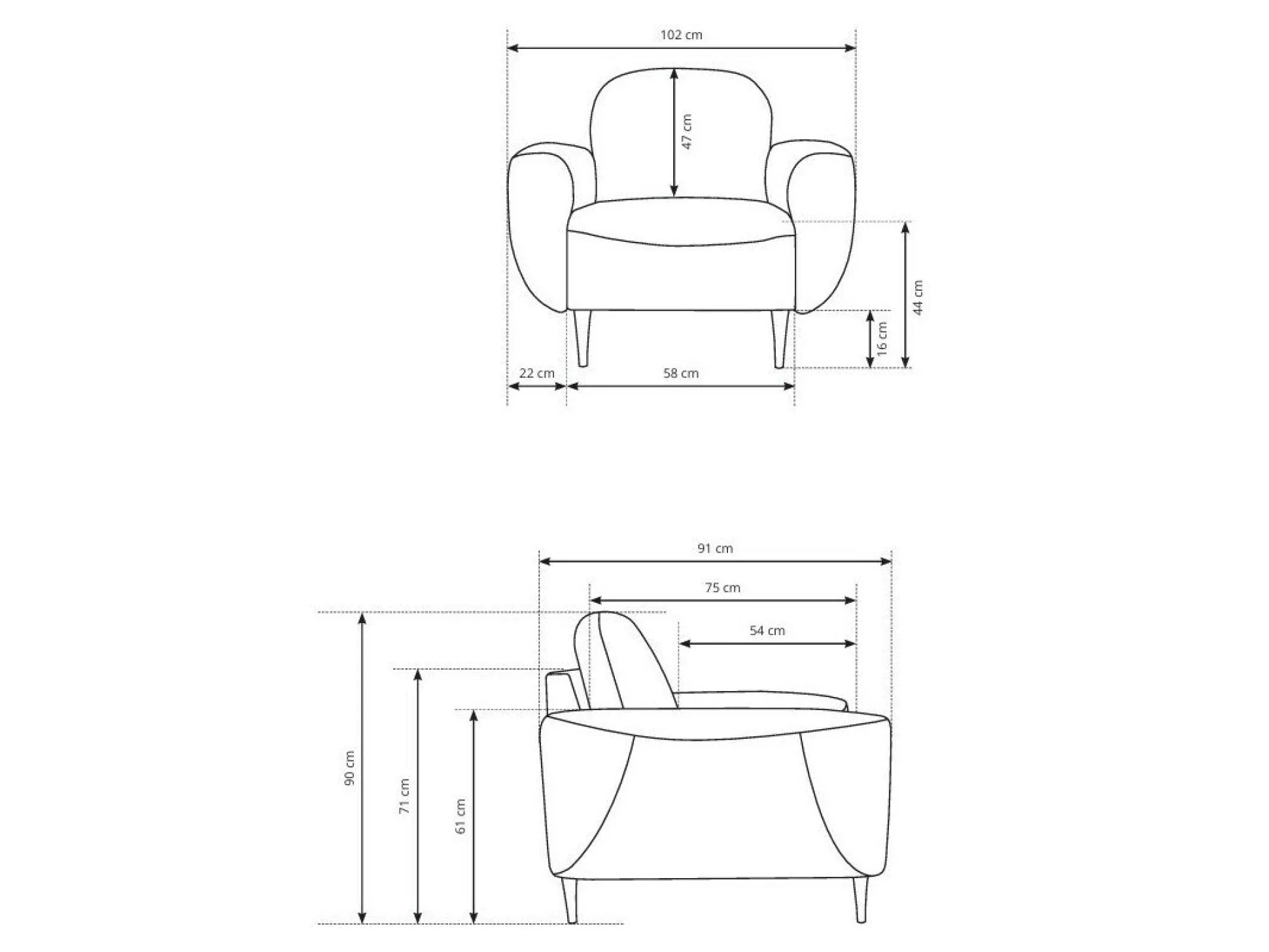 Lænestol Kingston 144 (Perfect Harmony 01)