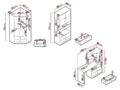 Møbelsæt Almira 116 (Artisan eg + Hvid)