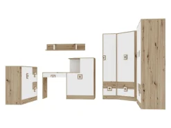 Møbelsæt Tolfere 106 (Lys eg + Hvid)