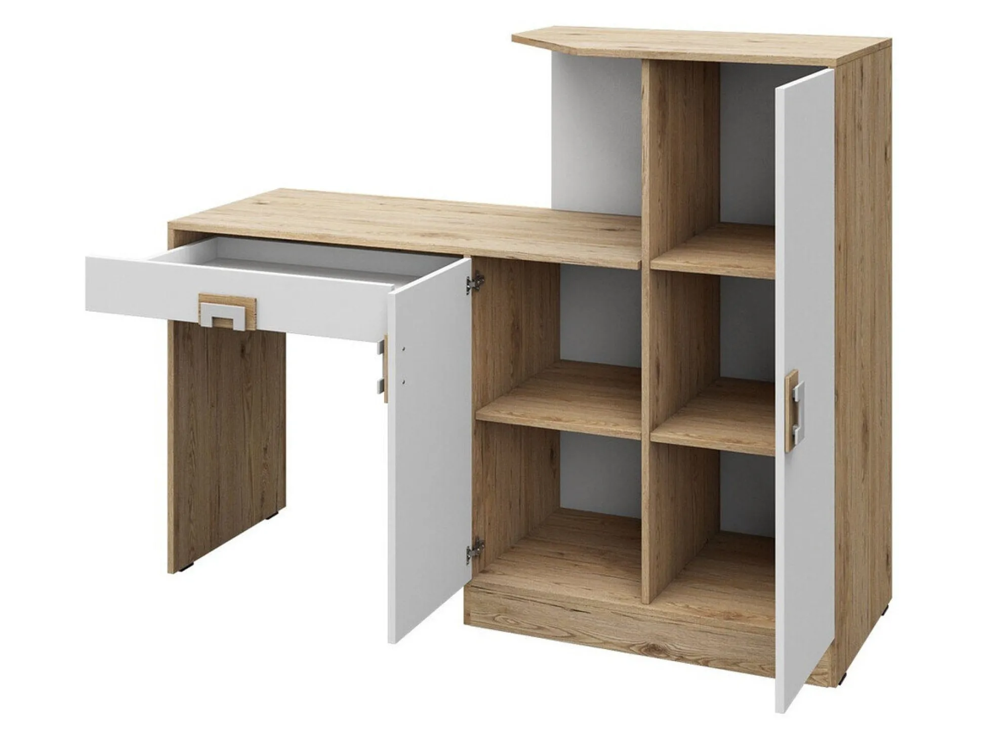 Møbelsæt Tolfere 107 (Lys eg + Hvid)