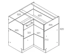 Modulhjørneskab Mode White 118