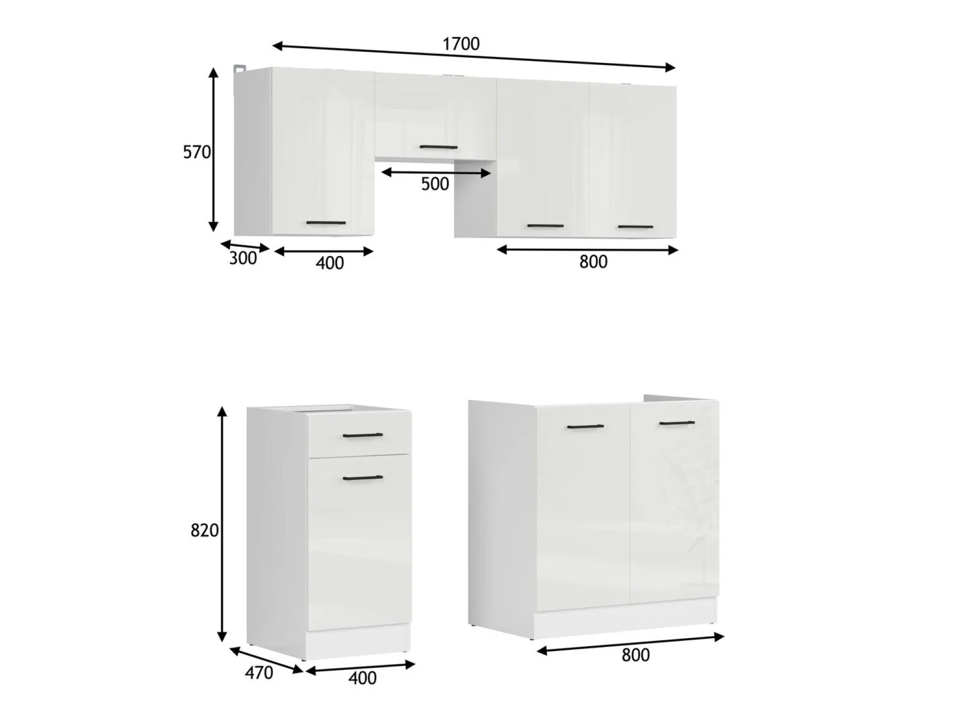 Modulkøkkensæt Line White 116