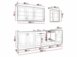 Modulkøkkensæt Retro Grey 150