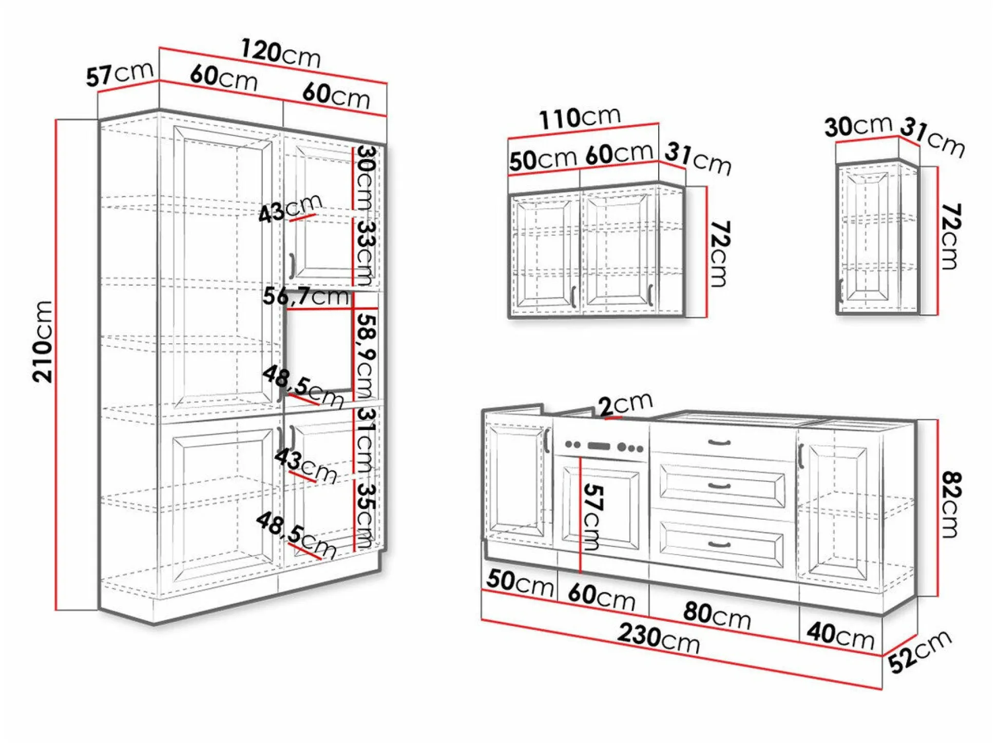 Modulkøkkensæt Retro White 149