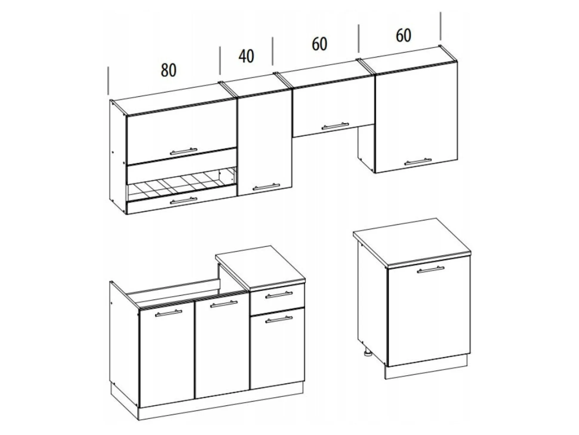 Modulkøkkensæt Tiffa Grey 106