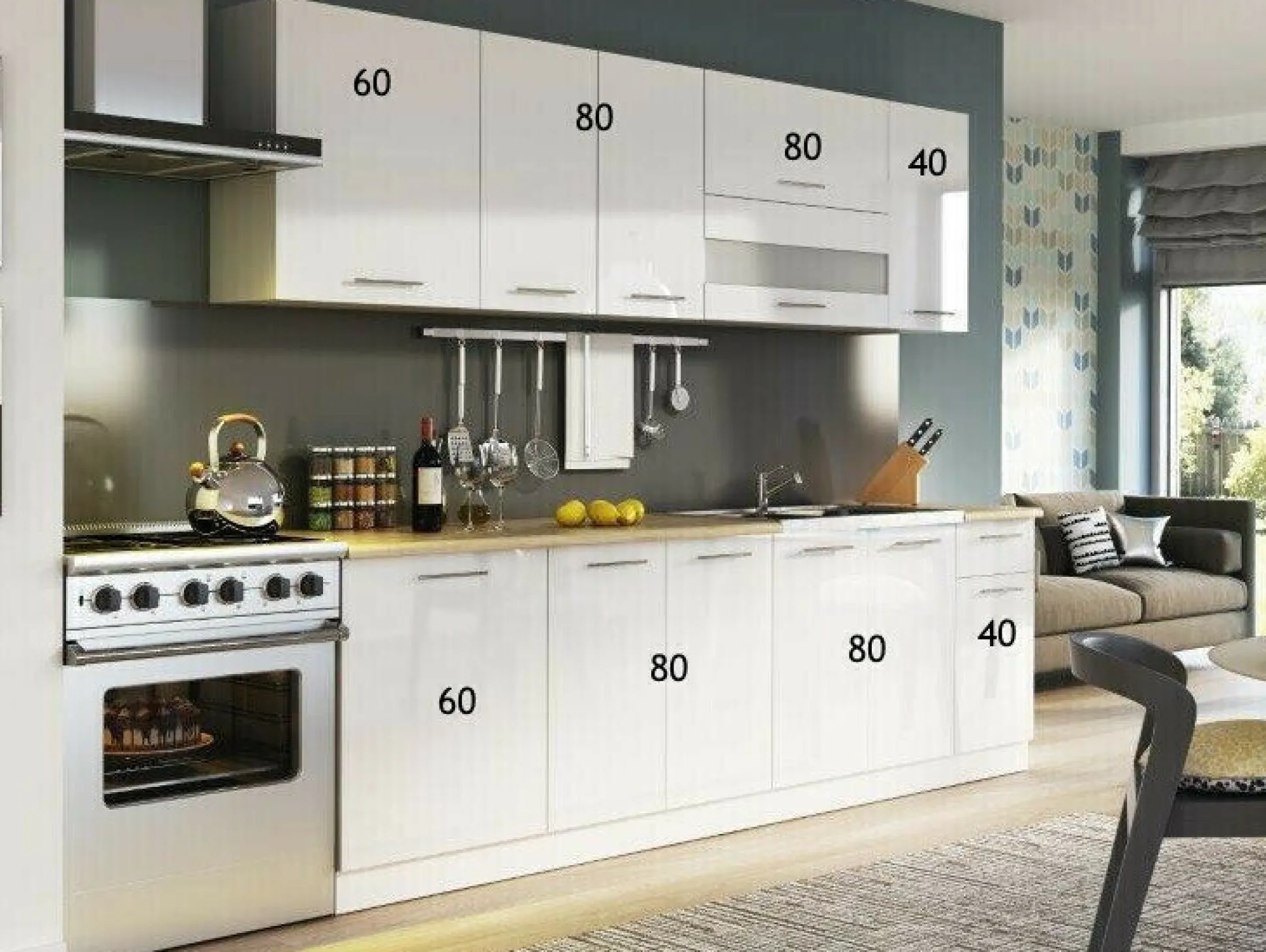 Modulkøkkensæt Tiffa White 121