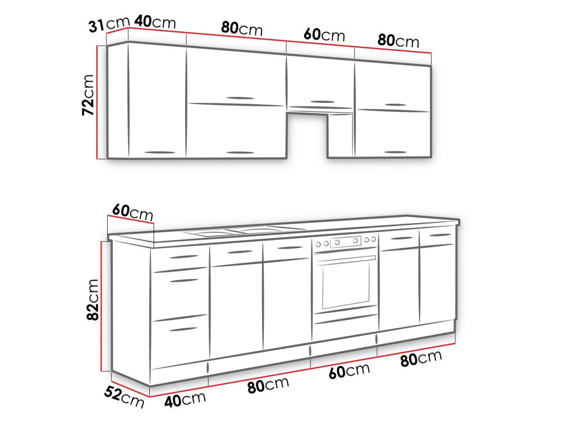 Modulkøkkensæt Wood Grey 135