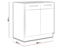 Modulopvaskeskab med låger Wood White 108