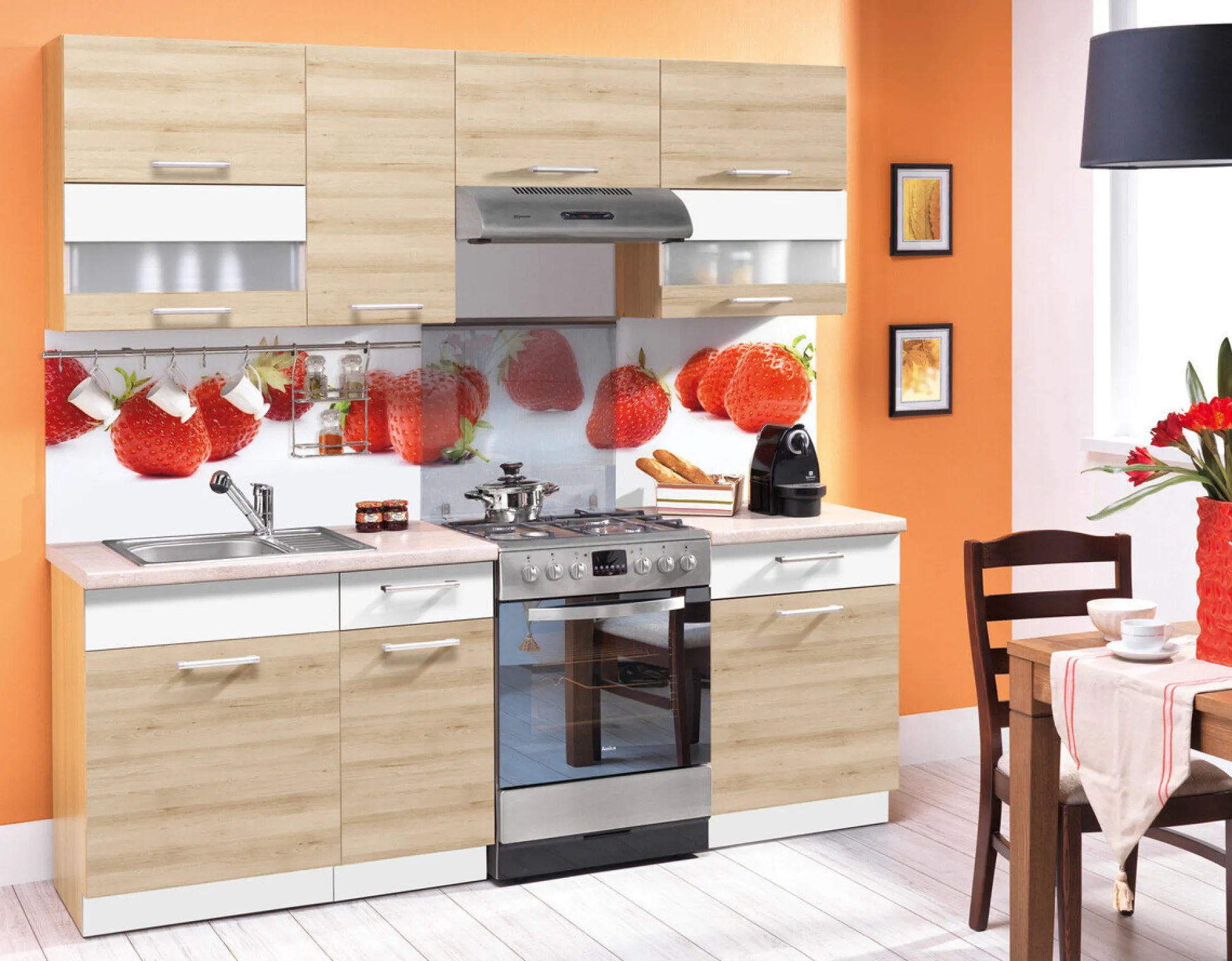 Modulopvaskeskab med låger Mode Beech 115