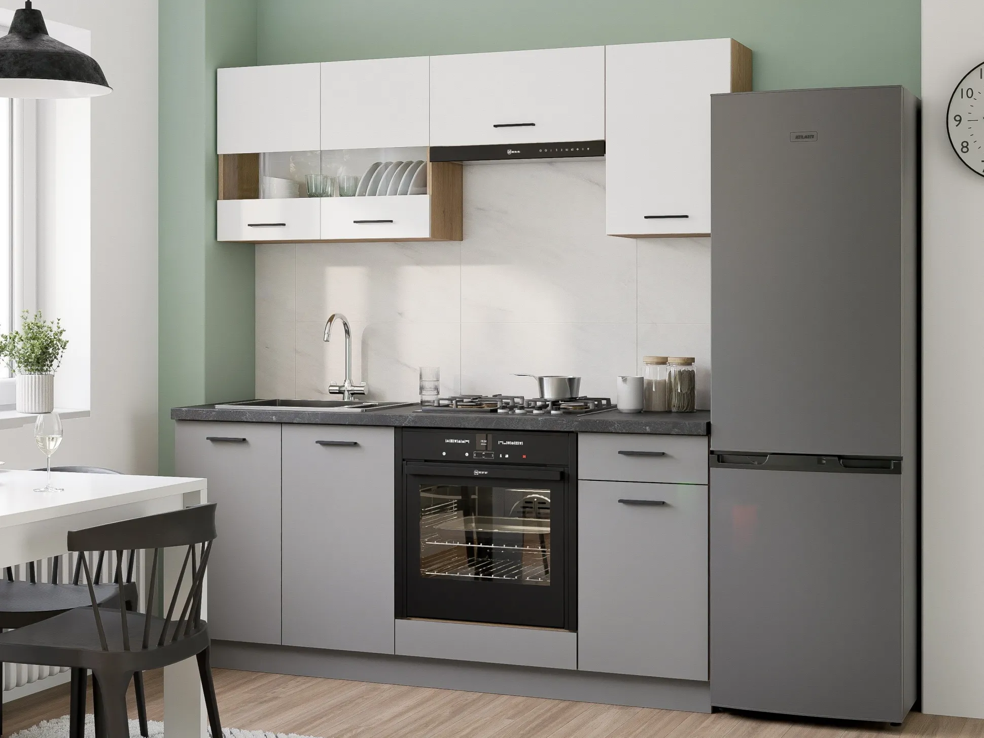 Modulopvaskeskab med låger Ati Grey 106